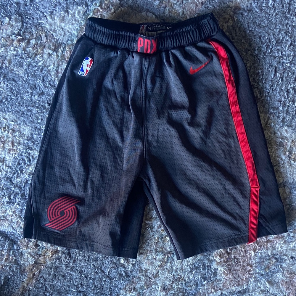 Boys Nike Black and Red Athletic Shorts